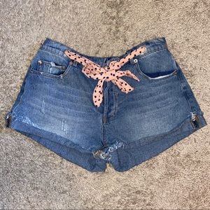 Polka Dot Belted Shorts
